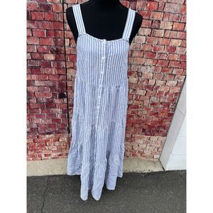 Striped Blue and White Maxi Dress
